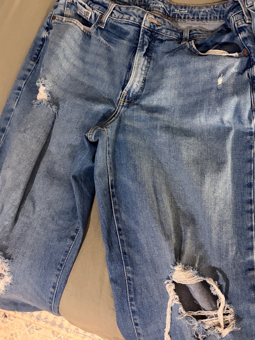 Old Navy Ripped Medium Blue Boyfriend Jeans